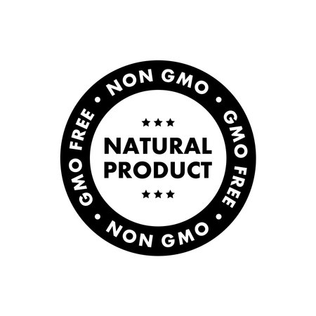 Non GMO sticker, emblem or label. Organic product. Vector icon. GMO freeのイラスト素材