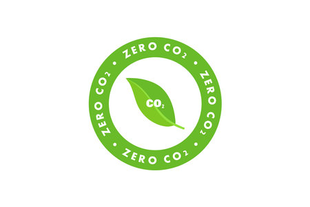 Zero CO2 icon. Vector sticker or label zero co2のイラスト素材