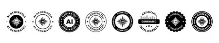 Ai generated sticker, label, sign, emblem. Ai generated icon. Artificial intelligence generated. Vector setのイラスト素材