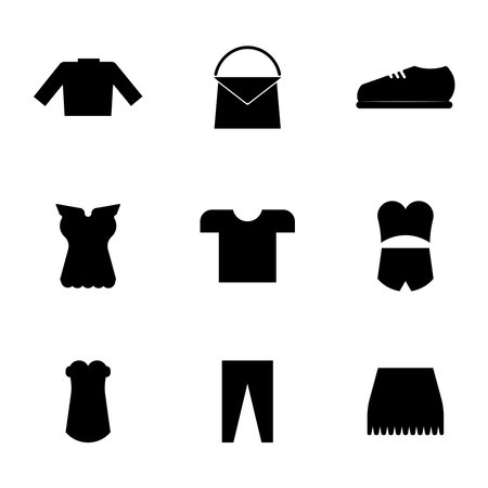 Various clothes and accessories icons. Vectorのイラスト素材