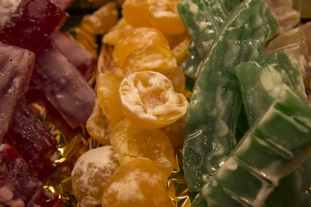 Candied Fruit at the Mercat de Sant Josep, Barcelona, Spainの写真素材