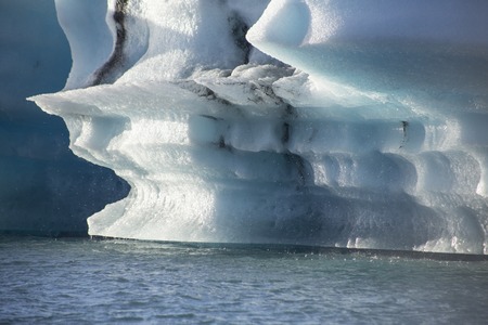Icebergs carved by water and wind in Jokulsaron lagoon, Iceland