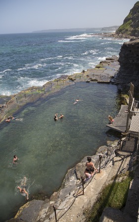 December 21, 2016 - Newcastle, Australia: The Bogie Hole reopened 21 December 2016 after closure. It was originally built by convicts in 1819.のeditorial素材