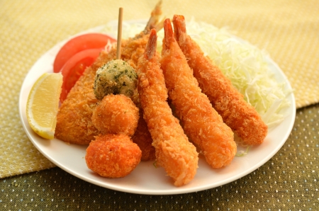 fried shrimpの写真素材