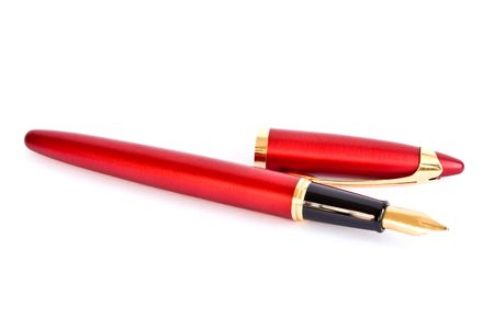 photo of the waterman ink pen with open cap  isolated on whiteの写真素材