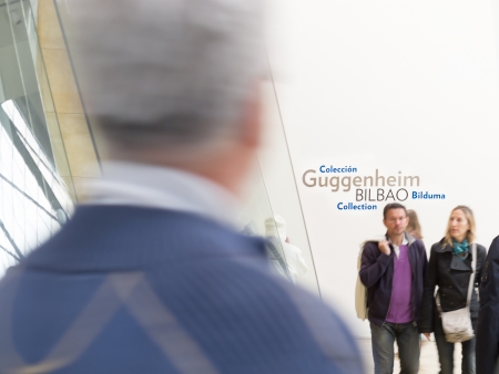 SPAIN, BILBAO - MAY 19: Guggenheim Museum. In first 3 years 4 million tourists visited the museum helping to generate about 500 million euros in economic activity. May 18, 2012, Bilbao, Spain, Europe.のeditorial素材