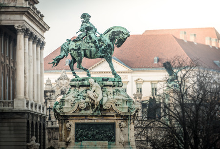 Eugene of Savoy's monument in Buda part of Budapest. Hungary, Europe. Famous travel destination.のeditorial素材