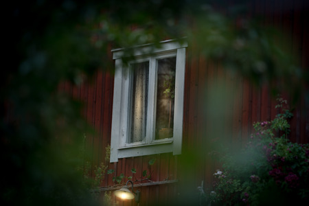 Details of traditional house in scandinavian style. Sweden, Scandinavia, Europe.の写真素材