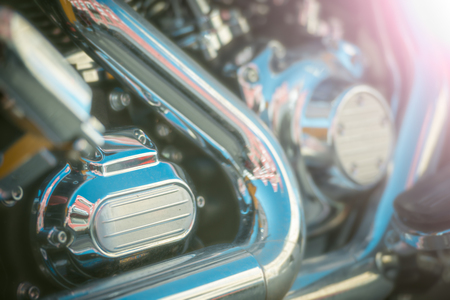 Close up view of motorcycle engineの写真素材