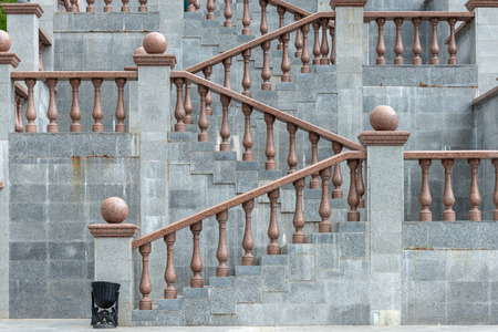 Grand stone stairs leading to church in Vitebsk, Belarus , Europe.の写真素材