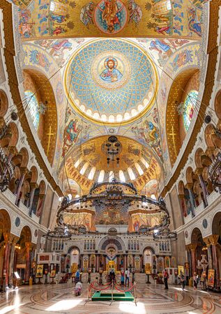 SAINT KRONSTADT, RUSSIA - JUNE 22, 2015: The Naval cathedral of Saint Nicholas in Kronstadt is a Russian Orthodox cathedral built in 1903â1913 as the main church of the Russian Navy and dedicated to all fallen seamen.の写真素材