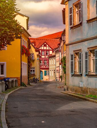 Old city in Germany. Travel in Europe. Beautiful street architectureの写真素材