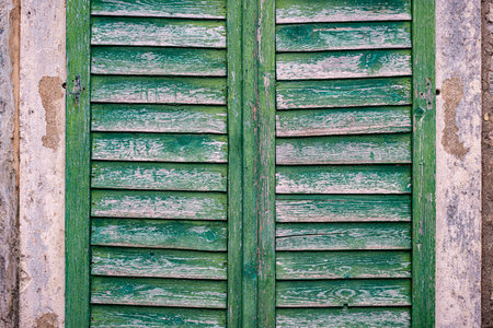 Window of old building in Montenegro, Europe. City architecture and details.の写真素材