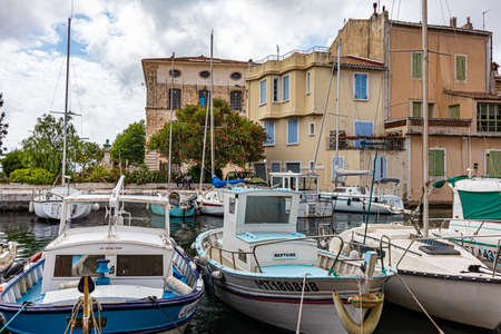 View of Martigues, district of the island, the Venice of Provence, welcome to Provence.のeditorial素材