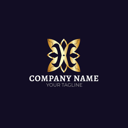 Simple , elegant and modern logo with color gold makes more elegant look match for company or brand who have elegant conceptのイラスト素材