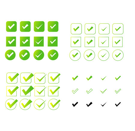 Checklist,check or check marks variant icon setのイラスト素材