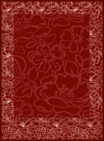 red flower postcardのイラスト素材