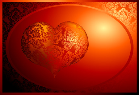 Silk heart in a framedのイラスト素材