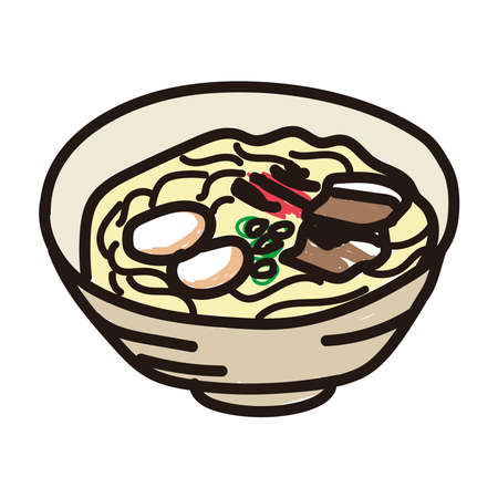 Illustration of the famous Soki soba in Okinawa Prefecture in Japanのイラスト素材