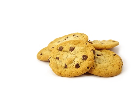 Chocolate Chip Cookie isolated on whiteの写真素材