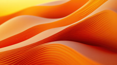 Bright orange abstract design featuring sleek, diagonal lines over a smooth gradient, evoking minimalism and modernityの素材