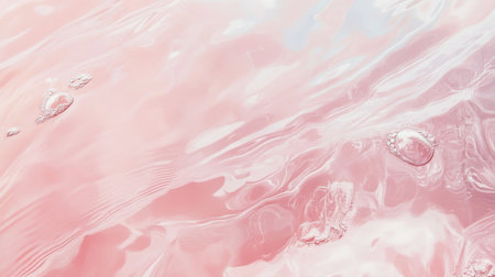 A close-up of water digitally altered to form a gentle pink tone, perfect for creating a soothing and elegant backgroundの素材