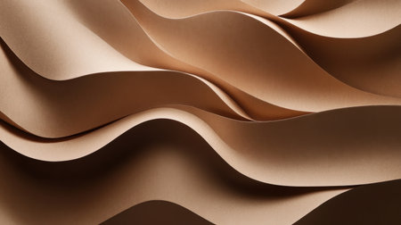 This image showcases soft waves of textured beige paper, creating a stunning visual effect with elegant patterns perfect for creative projects or modern design applications.の素材