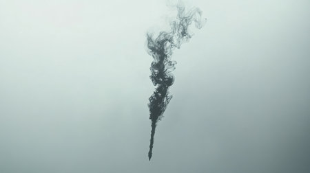 A mystical wand suspended in mid-air, casting a faint shadow on a white background.の素材