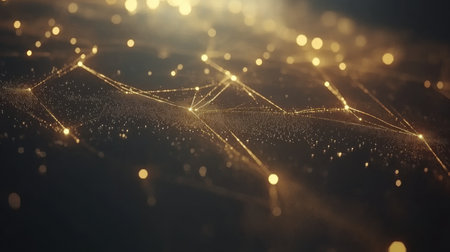 Abstract data visualization with a global network overlay, showcasing the future of business intelligence and AI technology.の素材