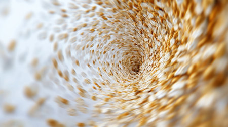 A mesmerizing swirl of oats captured in motion, showing intricate textures and patterns, floating on white.の素材