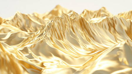 A refined gold mountain illustration with smooth, flowing lines, ideal for luxury wallpaper and prints.の素材