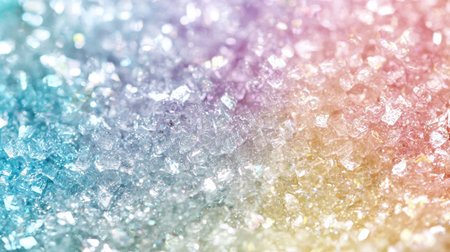 A sweet and whimsical gradient sky with pastel hues and glowing rainbow arcs, perfect for wedding or children themes.の素材