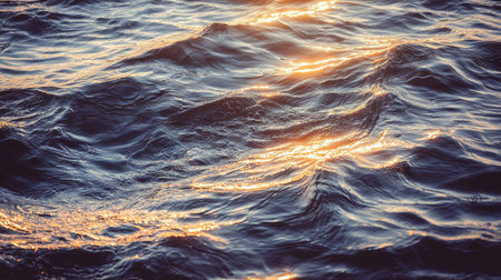 Hyper-realistic ocean wave ripples under the summer sunlight, creating a refreshing shimmer with a transparent overlay effect for enhanced clarity.の素材