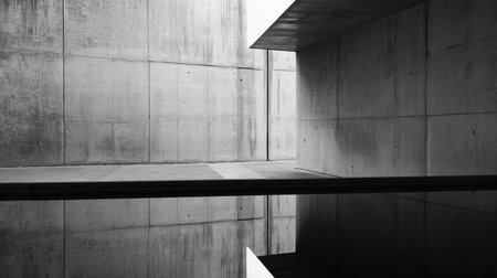 A mirror reflecting nothing but an empty room, its reflection silent.の素材