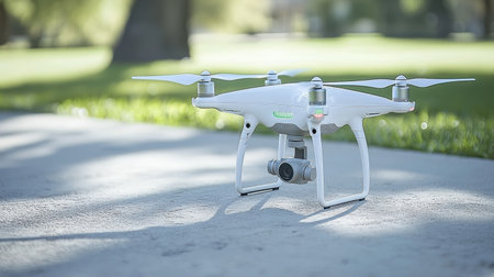 A drone capturing real-time crop data with multispectral imaging.の素材