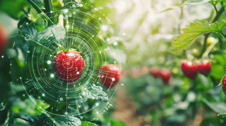 A futuristic smart contract system automating agricultural supply deals.の素材