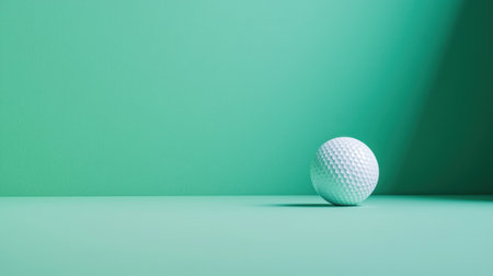 A golf ball sitting on a pristine green, positioned for a perfect putt.の素材
