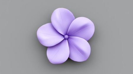 A vibrant 3D periwinkle flower in violet with a soft gradient effect.の素材