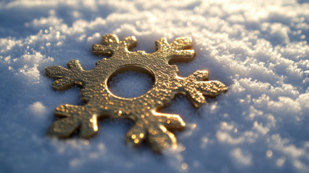 A radiant Bitcoin in the form of a beautifully designed snowflake, glowing in gold on a pristine white backgroundの素材