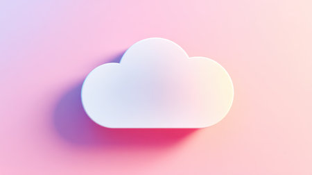 A soft white cloud floats gracefully against a pastel pink backdrop, creating a vibrant and serene visual perfect for digital art and graphic design projects.の素材