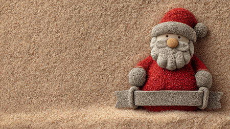 This delightful Santa Claus figurine features a fuzzy red and gray outfit with soft textures, perfect for adding festive charm to holiday decorations and gatherings.の素材
