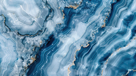 A close-up of a marble texture in shades of blue and white, providing an elegant backgroundの素材