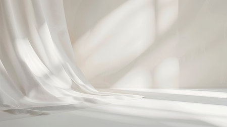 A white backdrop with a subtle gradient flowing from top to bottom, creating a serene and uncluttered look.の素材