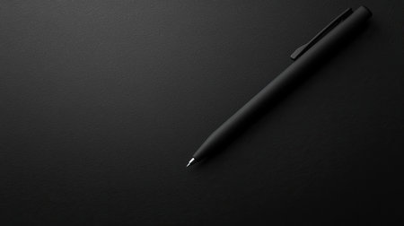 Elegant black pen and black paper in a vintage style. Minimalistic and stylish image perfect for writing and artistic concepts.の素材