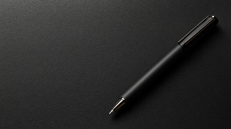 Vintage style black pen on black paper. Elegant and minimalistic image perfect for writing or creative concepts.の素材
