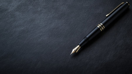Vintage black pen on black paper. A classic and sophisticated image suitable for creative and professional themes.の素材
