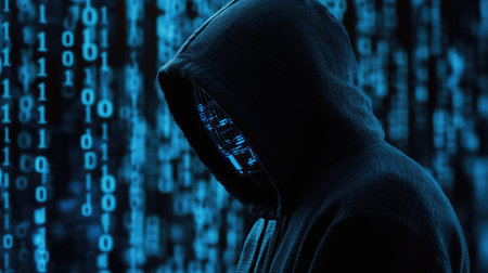 Good protection from hacker attacks, showcasing the concept of cybersecurity and data protection.の素材