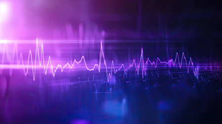 EKG heartbeat design in purple and blue, perfect for medical and health-related visuals.の素材