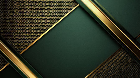 This stunning abstract background features a rich green base accented with glamorous gold elements, perfect for luxury designs and high-end projects.の素材
