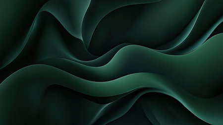 Abstract dark green liquid shapes, offering a modern and minimalist background for banners.の素材